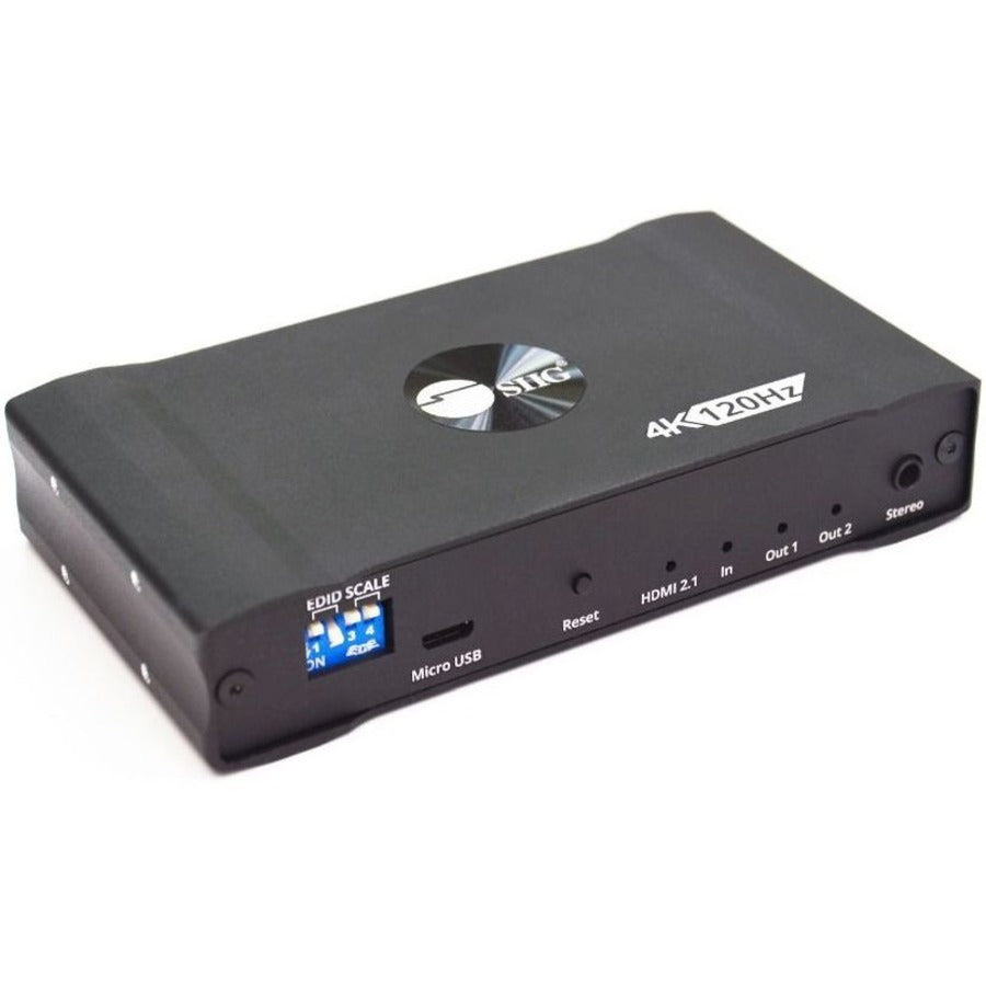SIIG 1x2 4K120Hz HDMI Splitter with EDID & Audio Extractor - CE-H27C11-S1
