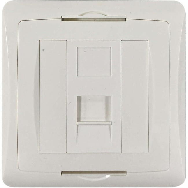 Tripp Lite by Eaton 1-Port UK-Style Wall Plate, Unloaded Shuttered Module, White - N042U-WK1-S