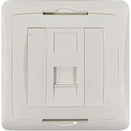 Tripp Lite by Eaton 1-Port UK-Style Wall Plate, Unloaded Shuttered Module, White - N042U-WK1-S