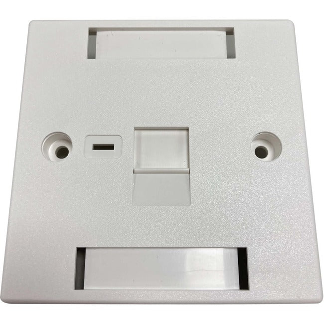 Tripp Lite by Eaton 1-Port UK-Style Keystone Wall Plate, Unloaded Shuttered Module, Icon Tab, White - N042U-W01-ST