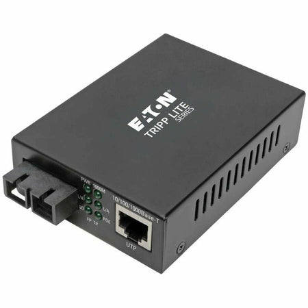 Eaton Tripp Lite Series Gigabit Multimode Fiber to Ethernet Media Converter, POE+, International Power Cables, 10/100/1000 SC, 1310 nm, 2 km (1.2 mi.) - N785-INT-PSCMM2