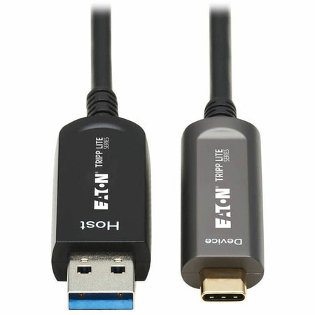 Eaton Tripp Lite Series USB-A to USB-C AOC Cable (M/M) - USB 3.2 Gen 2 (10Gbps) Plenum-Rated Fiber Active Optical - Data Only, Black, 30 m (98 ft.) - U428F-30M-D3