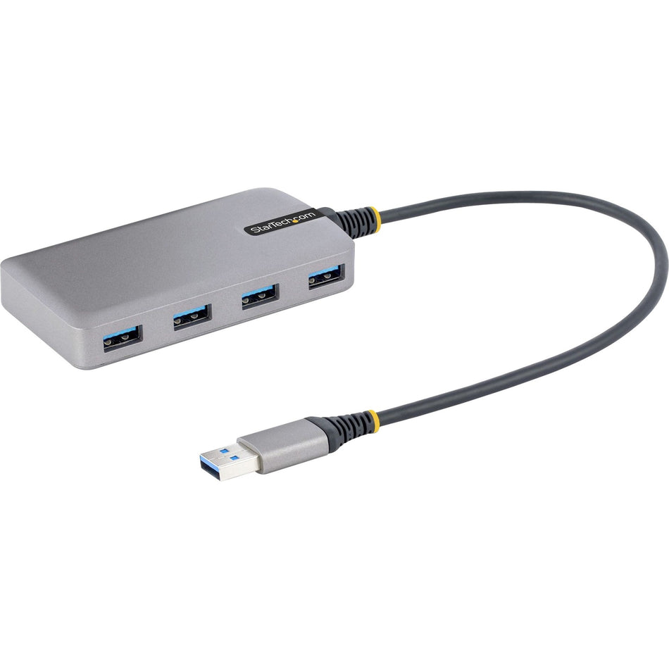 StarTech.com 4-Port USB Hub, USB 3.0 5Gbps, Bus Powered, USB-A to 4xA w/ Optional Auxiliary Power, Portable Laptop USB Hub, 1ft/30cm Cable - 5G4AB-USB-A-HUB