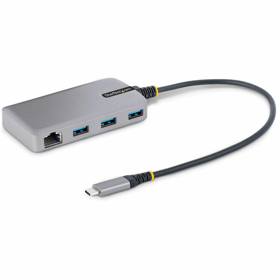 StarTech.com 3-Port USB-C Hub with Ethernet, 3x USB-A Ports, GbE, 5Gbps, Bus-Powered, 1ft/30cm Cable, Portable USB Type-C Expansion Hub - 5G3AGBB-USB-C-HUB