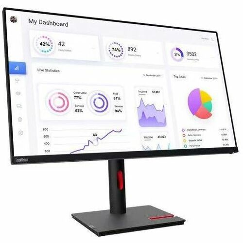 Lenovo ThinkVision T32p-30 32" Class 4K UHD LED Monitor - 16:9 - Raven Black - 63D2GAR1US