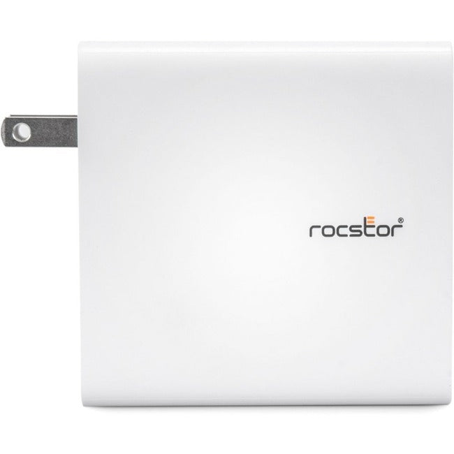 Rocstor 140W Smart USB-C&trade; Power Adapter AC Charger. Compatible with Apple&reg; MacBook&reg;, MacBook Air&reg;, MacBook Pro&reg; with Thunderbolt 3/4 (87W & 96W), MacBook Pro&reg; 13" (61 & 67W), MacBook Pro&reg; 14" 2021 and higher, MacBook Pro&reg; 16" 2019, 2021 and higher. Chromebook&reg;, Microsoft&reg; Surface&reg;, HP&reg;, Lenovo&reg; & Dell&reg; Tablet & Laptop. Compatible with any USB-C-enabled Laptop device up to 140W - UL & FCC/CE Certified - GaN technology - White - Y10A271-W1
