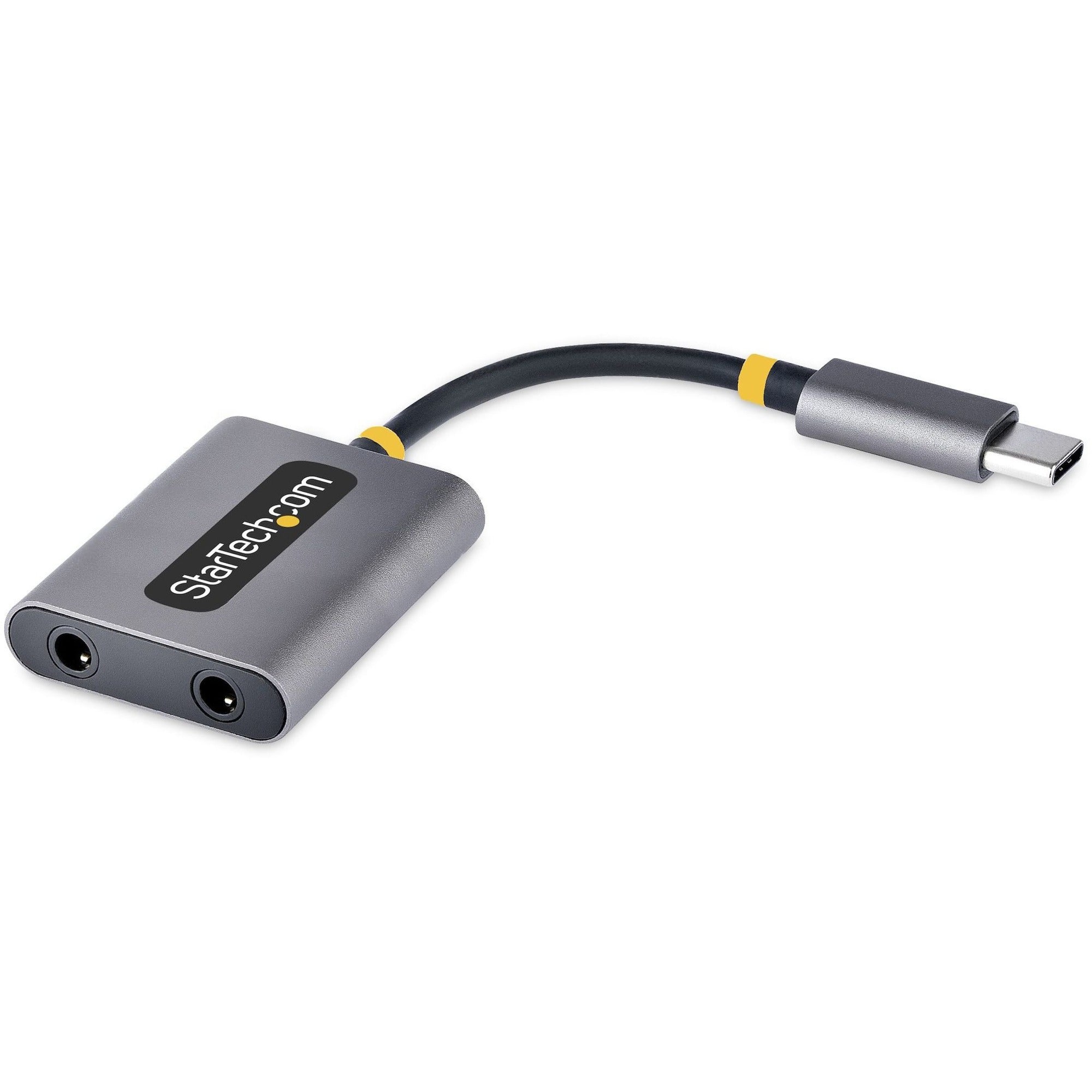 StarTech.com USB-C Headphone Splitter, USB Type C Dual Headset Adapter w/Mic Input, USB C to 3.5mm Audio Adapter/Earphone Dongle/Aux Jack - USBC-AUDIO-SPLITTER