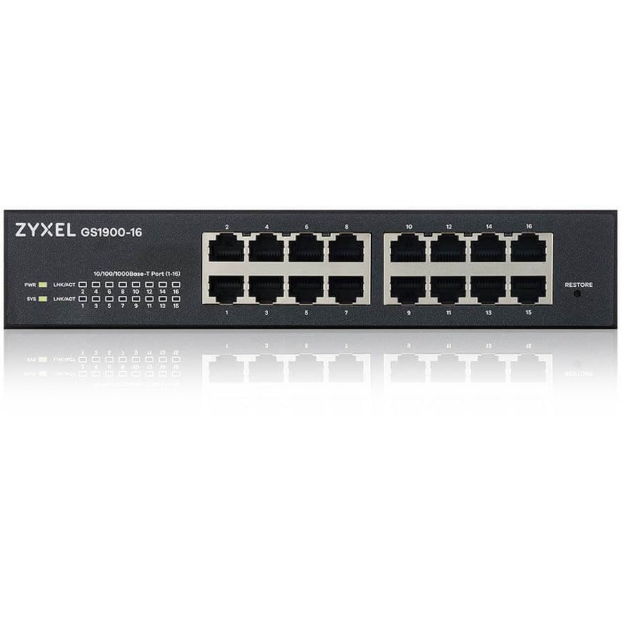 ZYXEL 16-port GbE Smart Managed Switch - GS1900-16V03F