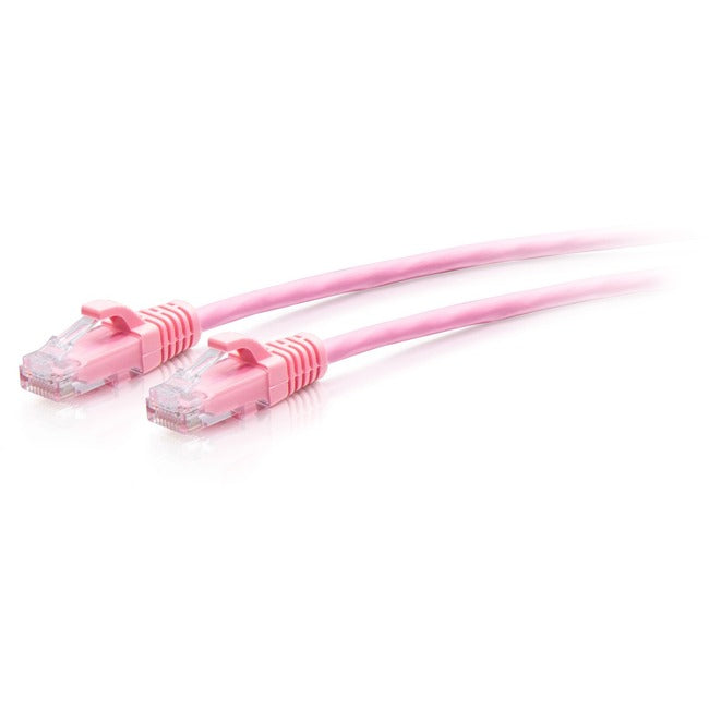 C2G 1ft Cat6a Snagless Unshielded (UTP) Slim Ethernet Patch Cable - Pink - C2G30195