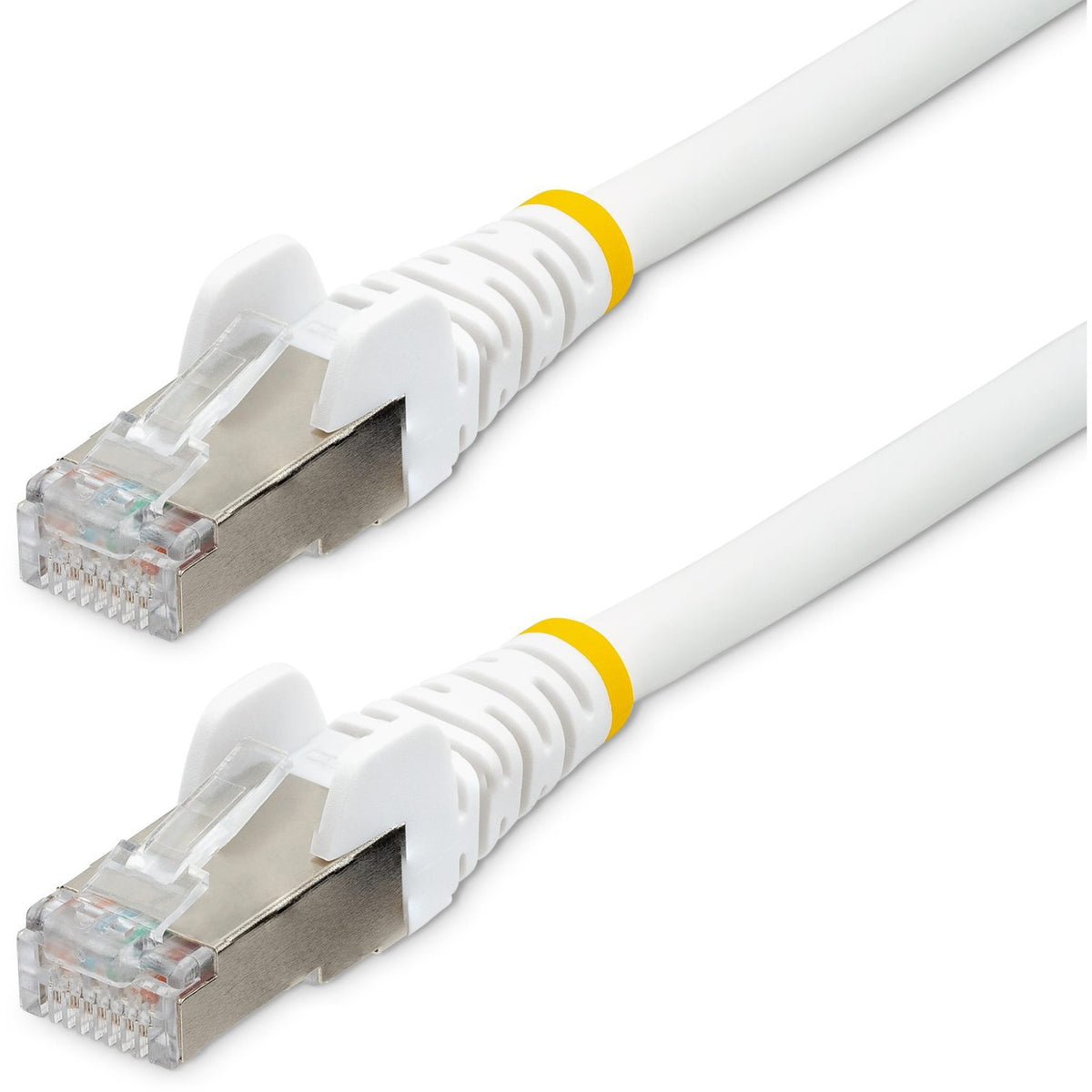 StarTech.com 10ft CAT6a Ethernet Cable, White Low Smoke Zero Halogen (LSZH) 10 GbE 100W PoE S/FTP Snagless RJ-45 Network Patch Cord - NLWH-10F-CAT6A-PATCH