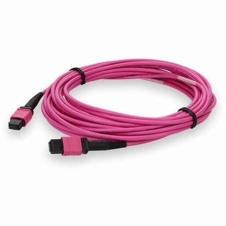 AddOn 6m MPO/UPC to MPO/UPC Magenta OM4 OFNR (Riser-Rated) 12-Strand Fiber Patch Cable - ADD-MPOMPO-6M5OM4-MA