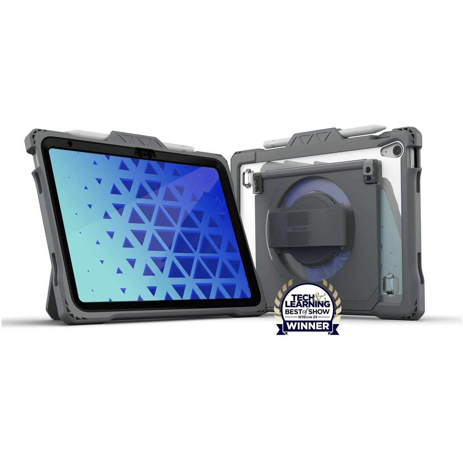 MAXCases Shield Extreme-X2-H with Hand Strap for iPad 10 10.9" (2022) (Black Bezel-Gray Case) - AP-SXX2H-IP10-BLK