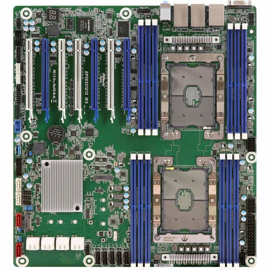 ASRock Rack EP2C621D12 WS Server Motherboard - Intel C621 Chipset - Socket P LGA-3647 - SSI EEB - EP2C621D12 WS