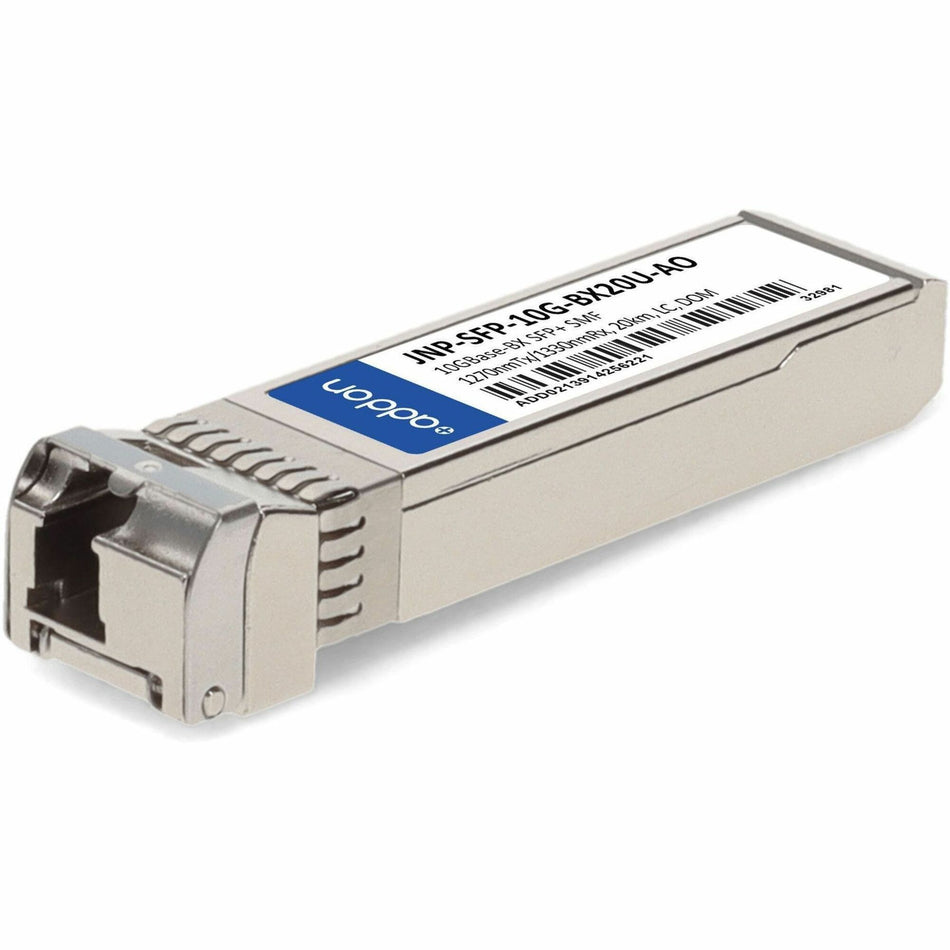 AddOn Juniper Networks&reg; Compatible TAA 10GBase-BX SFP+ Transceiver (SMF, 1270nmTx/1330nmRx, 20km, LC, DOM) - JNP-SFP-10G-BX20U-AO