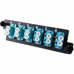 Ortronics Infinium M4 HDFP Adapter Panel, MM OM3/OM4, 6 LC,Duplex, 12F, Aqua - HDFP-LCD12LC