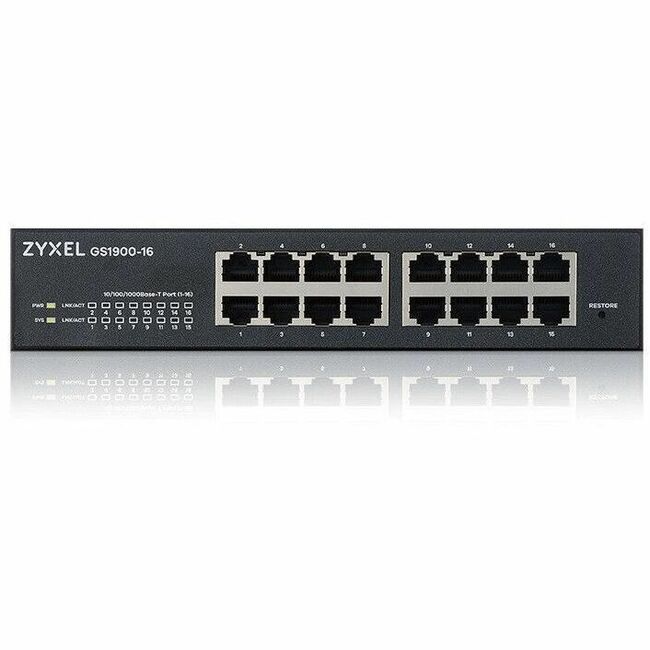 ZYXEL 16-port GbE Smart Managed Switch - GS1900-16 REV 03F