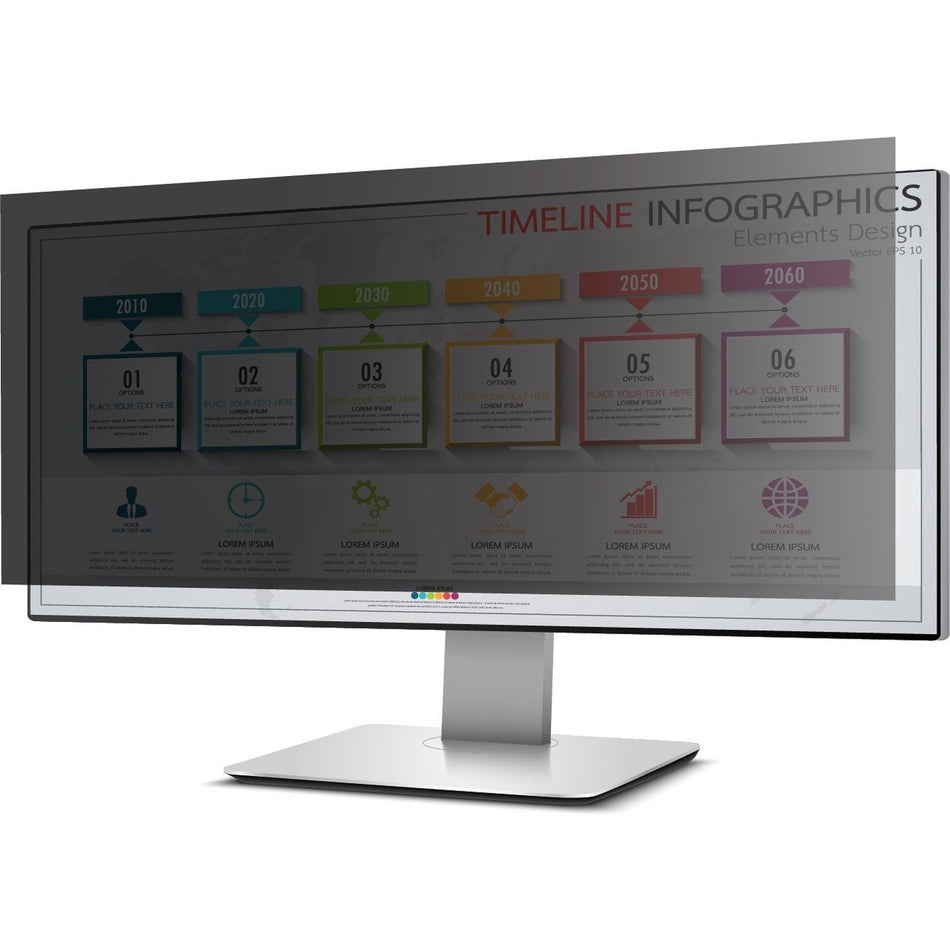 Rocstor PrivacyView&trade; Premium Privacy Filter for 34" Widescreen Landscape Monitor - For 34" Monitor/Display - 21:9 Aspect Ratio - Glossy / Matte - Unframed - Anti-glare - Comparable to PF340W2B - TAA Compliant - For 34" Ultra-Wide LCD/LED Monitor - 21:9 - Scratch Resistant - For 34" Widescreen LCD Monitor - 21:9 - Scratch Resistant - Damage Resistant - Dust Resistant - Fingerprint Resistant - Anti-glare - Black - TAA Compliant - PV0031-B1
