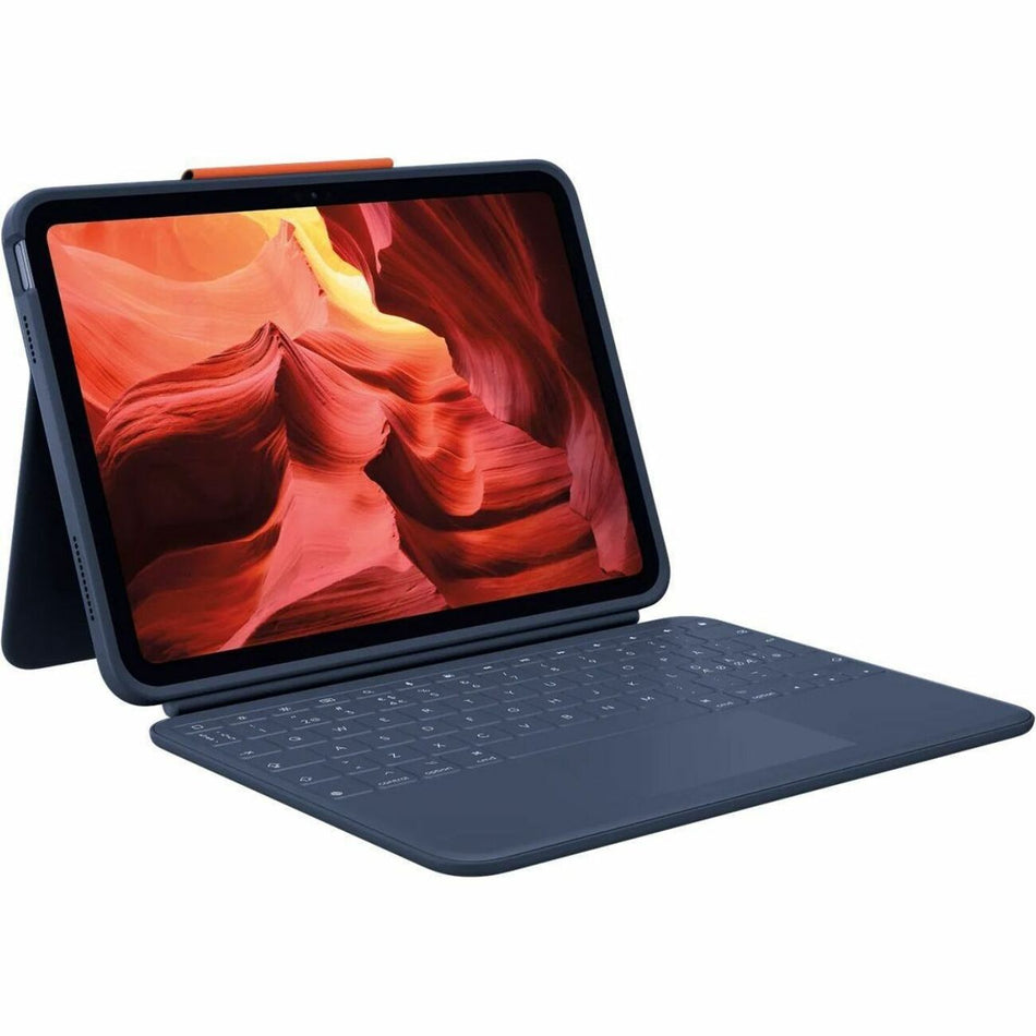 Logitech Rugged Combo 4 Touch Rugged Keyboard/Cover Case (Folio) for 10.9" Apple iPad (10th Generation) Tablet - Classic Blue - 920-011130