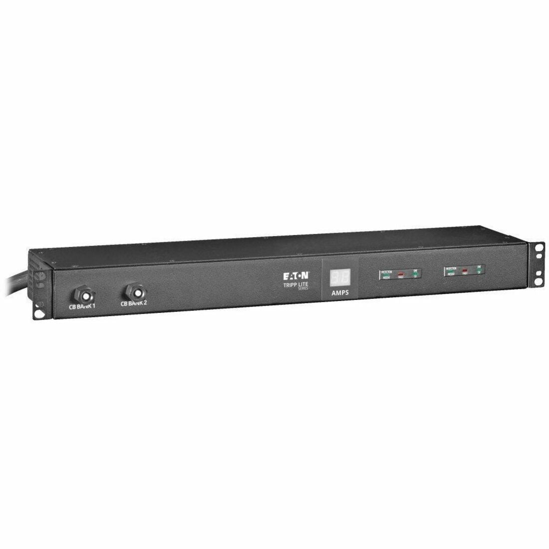 Eaton Tripp Lite Series 2.9kW Single-Phase Local Metered PDU with ISOBAR Surge Protection, 120V, 3840 Joules, 12 NEMA 5-15/20R Outlets, L5-30P Input, 15 ft. Cord, 1U Rack-Mount - PDUMH30-ISO