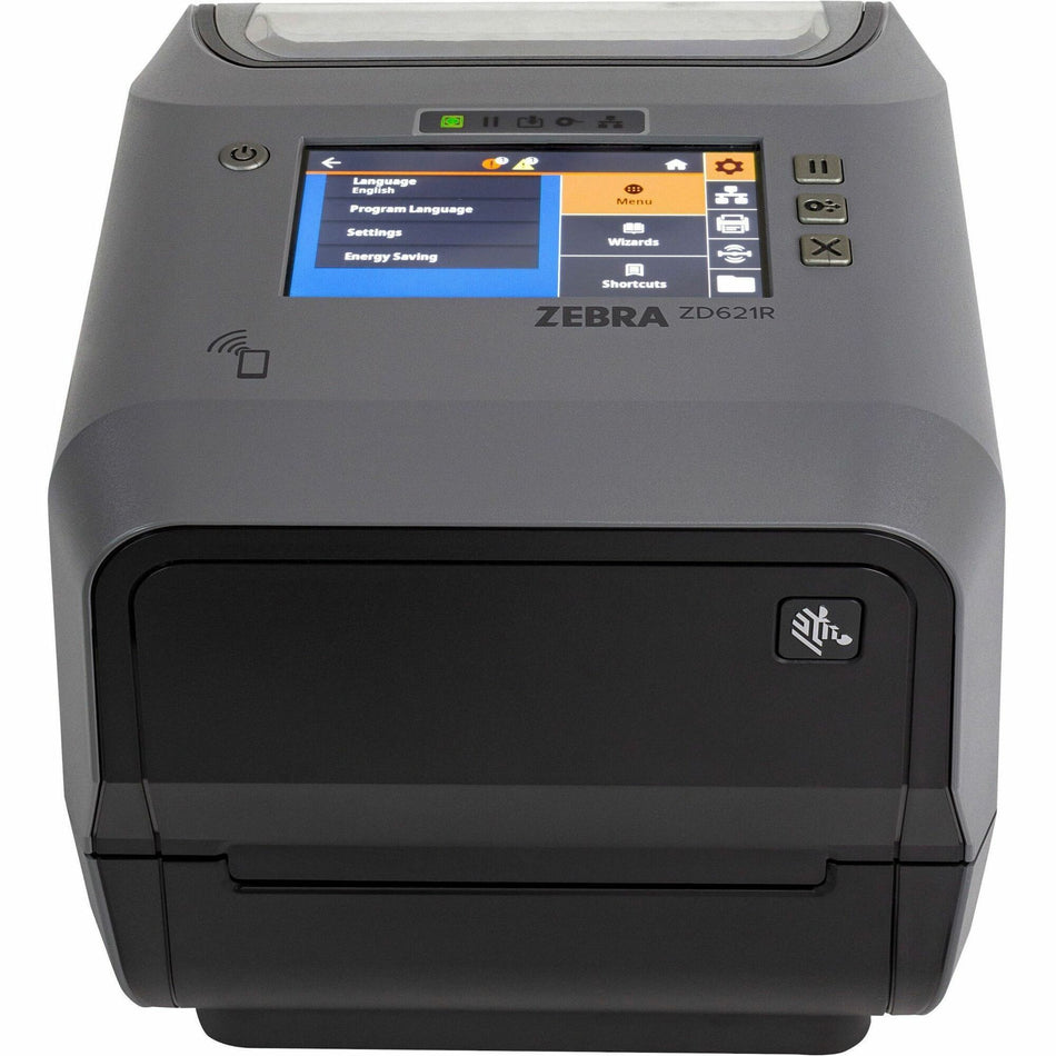 Zebra ZD621R Desktop, Retail, Healthcare, Hospitality Thermal Transfer Printer - Color - Label/Receipt Print - USB - USB Host - Serial - Bluetooth - RFID - US - ZD6A143-301FR1GA