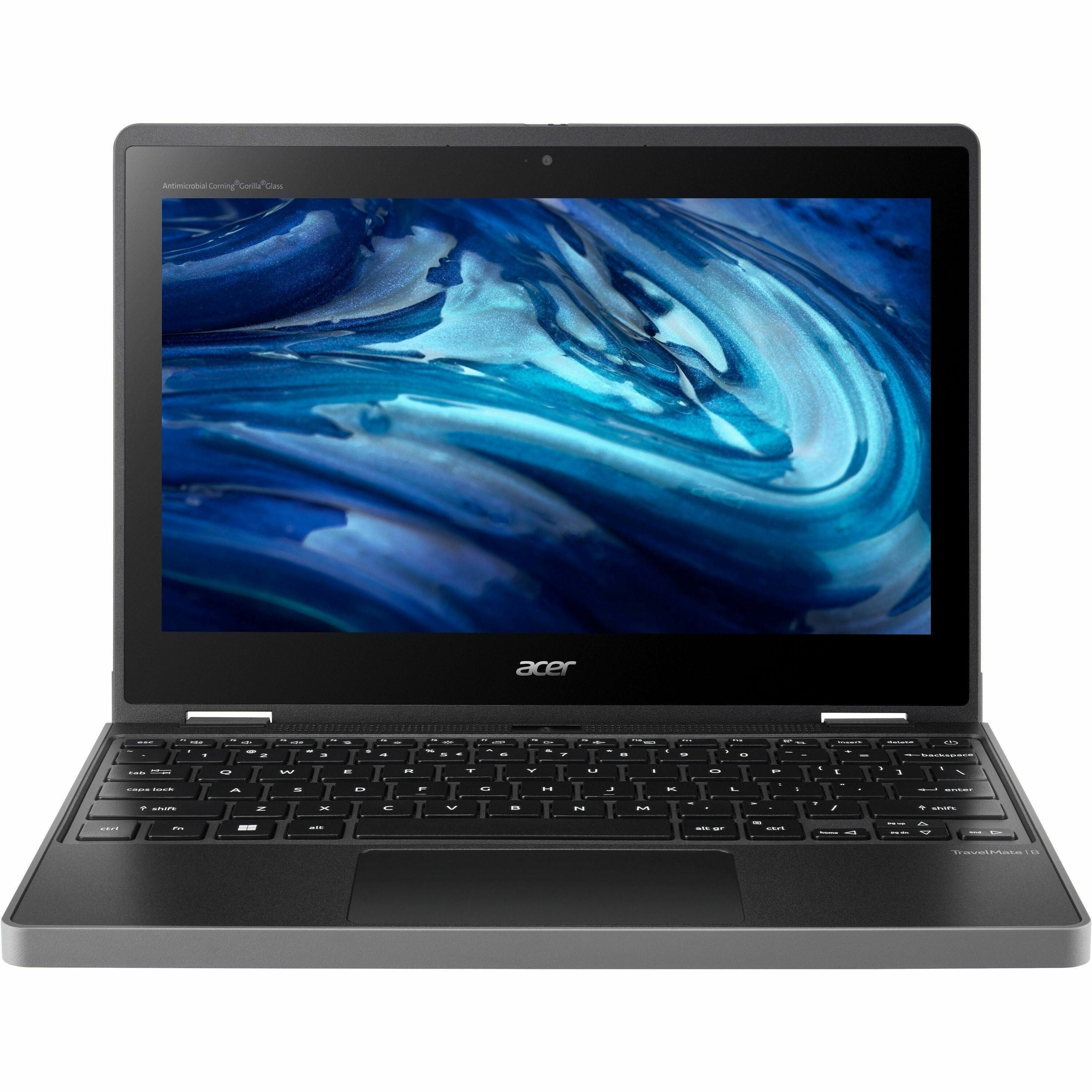 Acer TravelMate Spin B3 B311RN-33 TMB311RN-33-C0JS 11.6" Touchscreen Convertible 2 in 1 Notebook - WXGA - Intel N100 - 4 GB - 128 GB Flash Memory - English Keyboard - Black - NX.VZ3AA.002