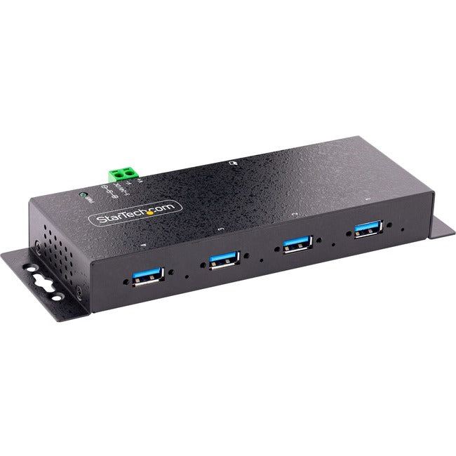 StarTech.com 4-Port Industrial USB 3.0 5Gbps Hub, Rugged USB Hub w/ ESD & Surge Protection, DIN/Wall/Desk Mountable, USB-A Expansion Hub - 5G4AINDNP-USB-A-HUB