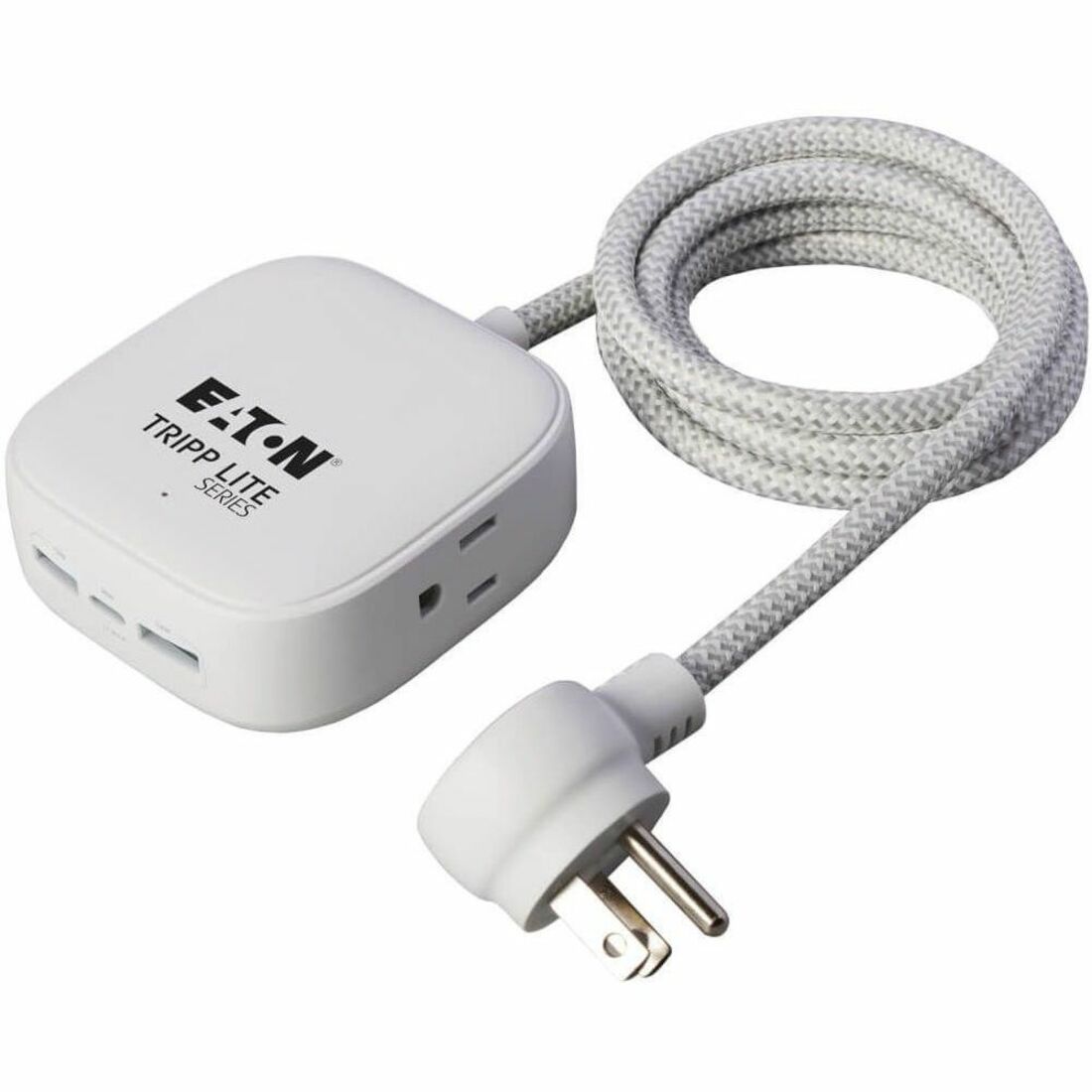 Eaton Tripp Lite Series Safe-IT 32W 2-Outlet Power Strip - 5-15R Outlets, 3 USB Ports, 6 ft. (1.8 m) Cord, Antimicrobial Protection, White - PS26PD32WCAM
