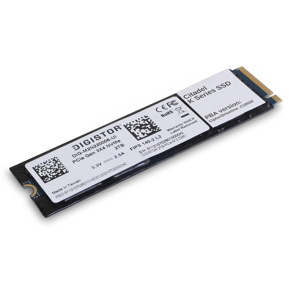 DIGISTOR Citadel K 1 TB Solid State Drive - M.2 2280 Internal - PCI Express NVMe (PCI Express NVMe 3.0 x4) - TAA Compliant - DIG-M2N2100032-K02