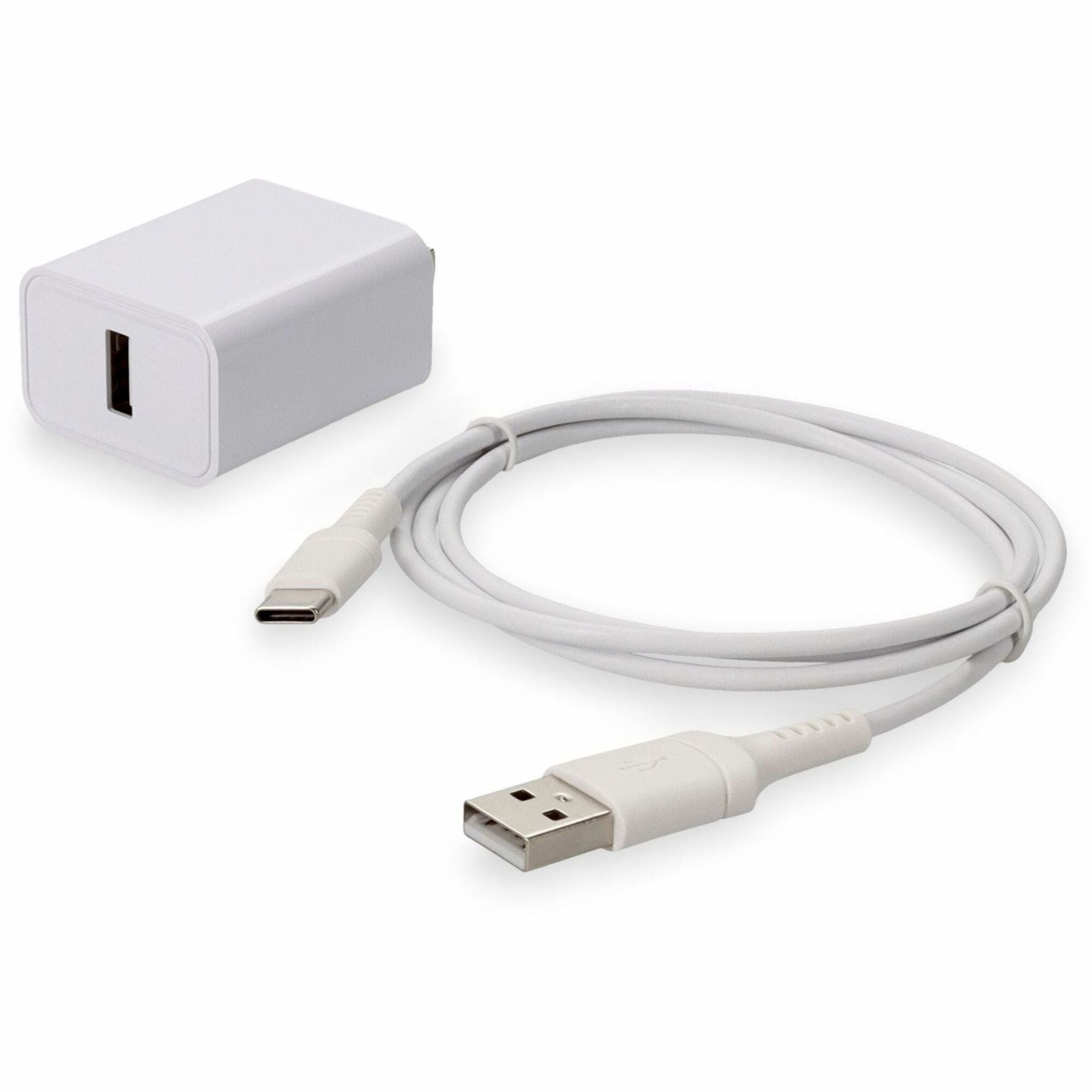 AddOn Wall Charger 1X USB-A 5V 1.8A with 1X 3FT USB A Male to USB C 2.0 Cable White - USAC2USBC5V18A1MW-AA