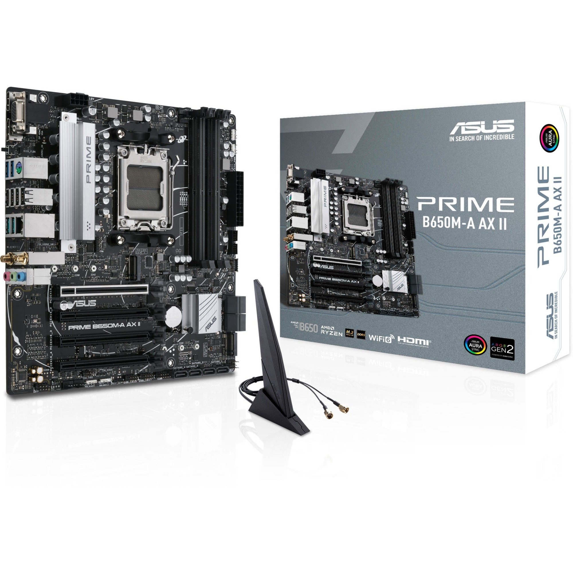 Asus Prime B650M-A AX II Gaming Desktop Motherboard - AMD B650 Chipset - Socket AM5 - Micro ATX - PRIME B650M-A AX II