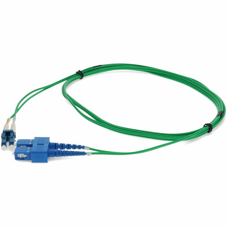 AddOn 2m SC to LC Green OS2 Duplex OFNR (Riser-Rated) SMF Fiber Patch Cable - ADD-SC-LC-2M9SMF-GN