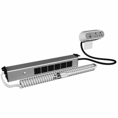 Wiremold Desk Power Series - Sit/Stand Desk Power with 2 Surface Outlets and 6 Below Outlets - 6ft Cord - White - SS266WH