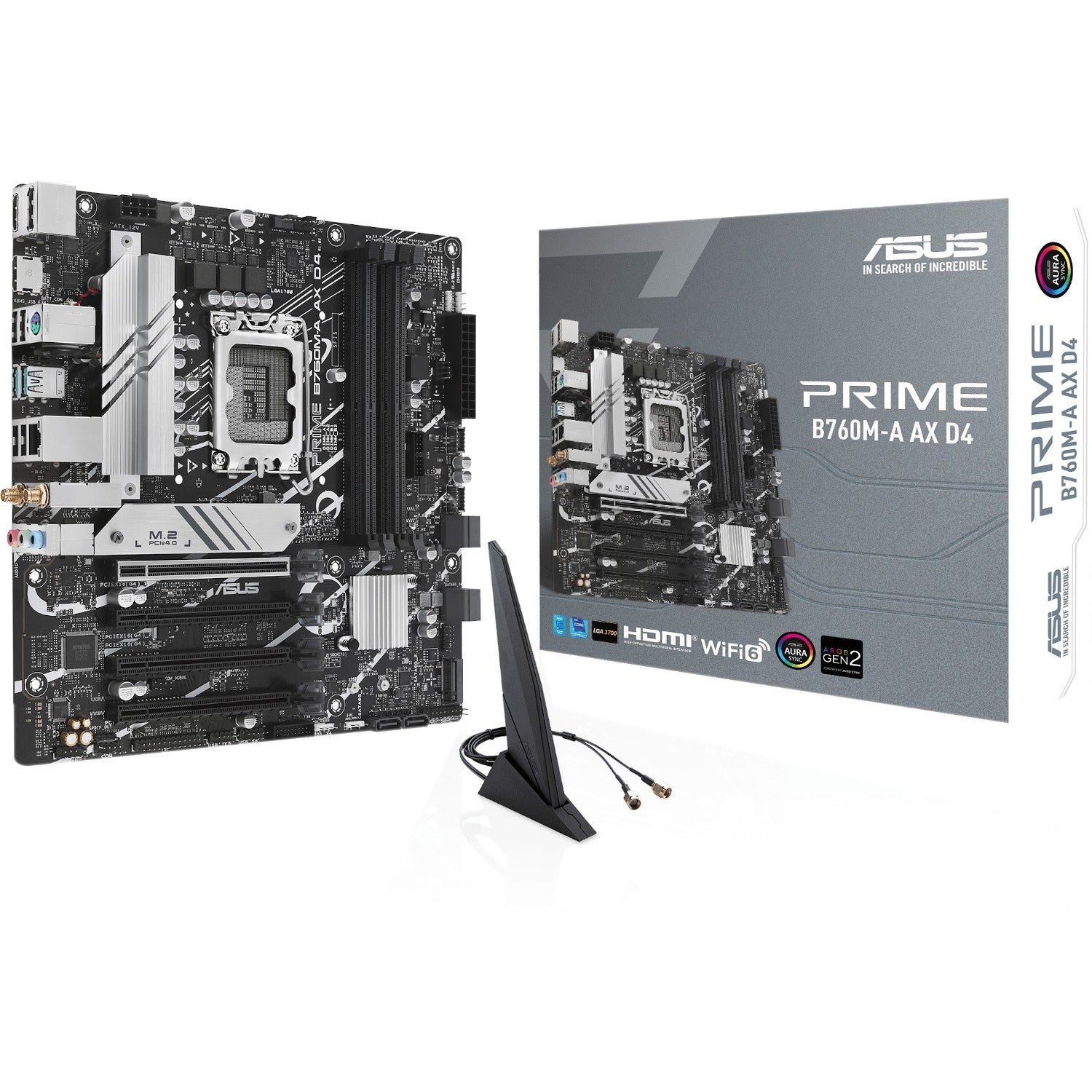 Asus Prime B760M-A AX D4 Desktop Motherboard - Intel B760 Chipset - Socket LGA-1700 - Micro ATX - PRIMEB760M-AAXD4