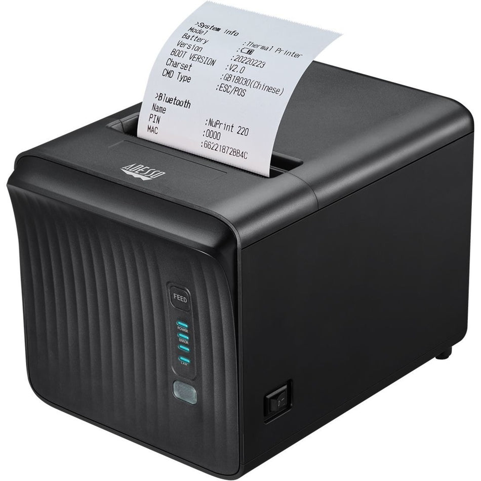 Adesso NuPrint NuPrint 330 Desktop Direct Thermal Printer - Monochrome - Receipt Print - USB - Serial - Black - NUPRINT330