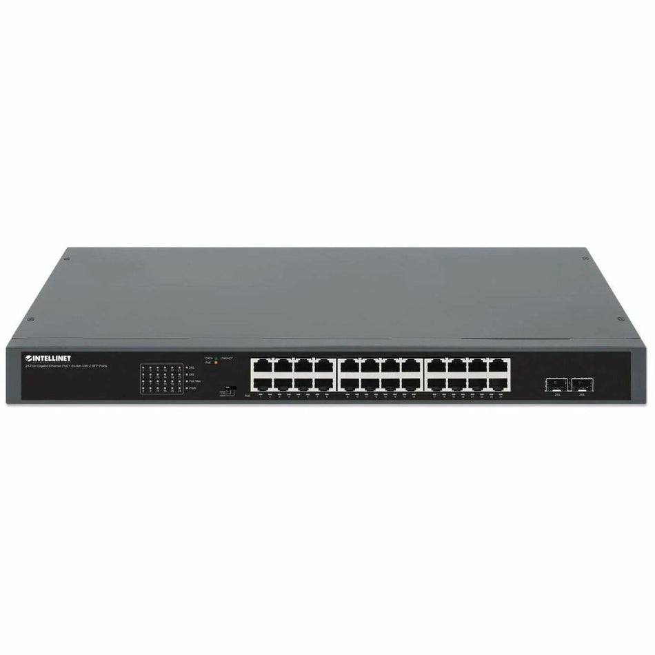 Intellinet 24-Port Gigabit Ethernet PoE+ Switch with 2 SFP Ports - 561907