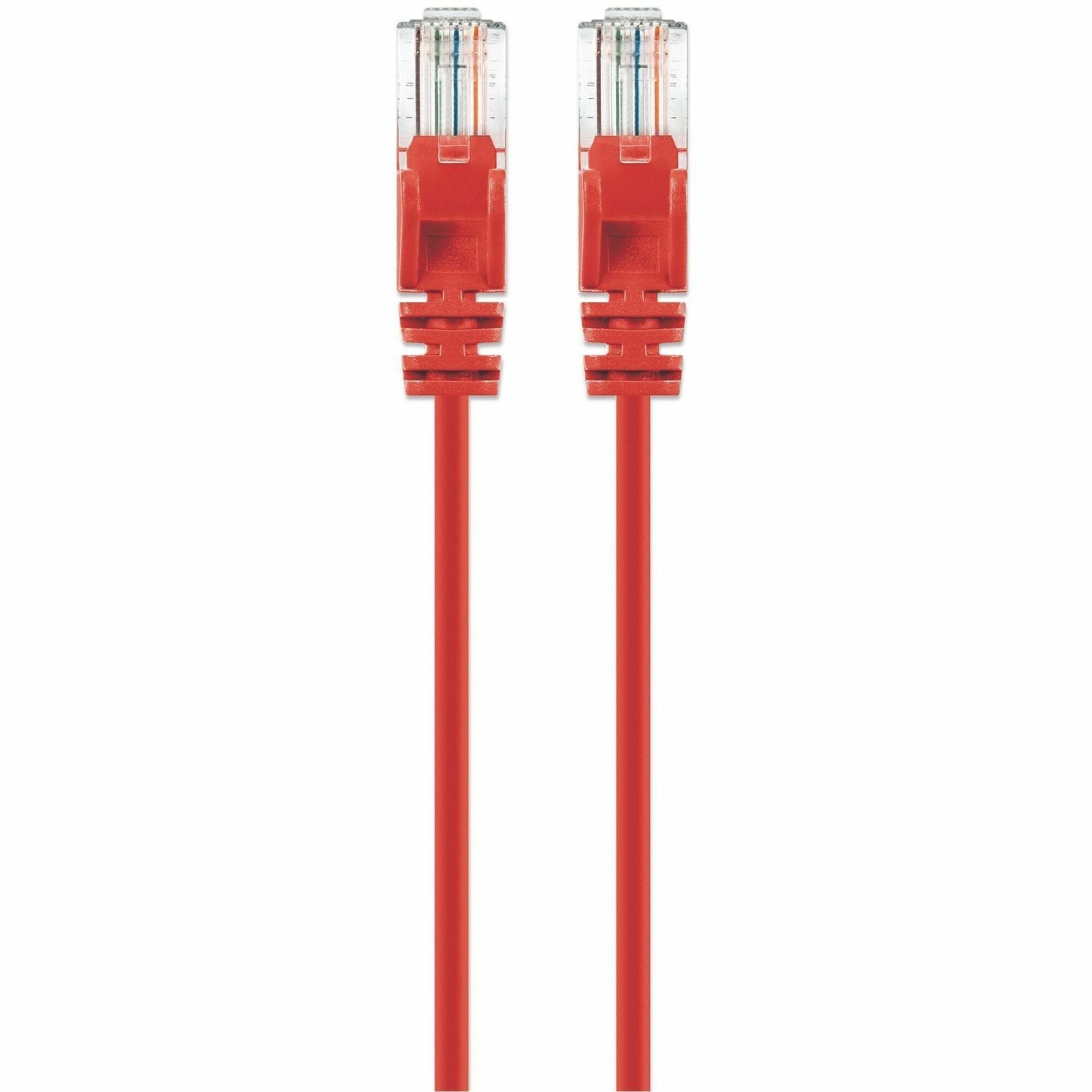 Intellinet Cat6 U/UTP Slim Network Patch Cable, 1.5 ft., Red - 744157