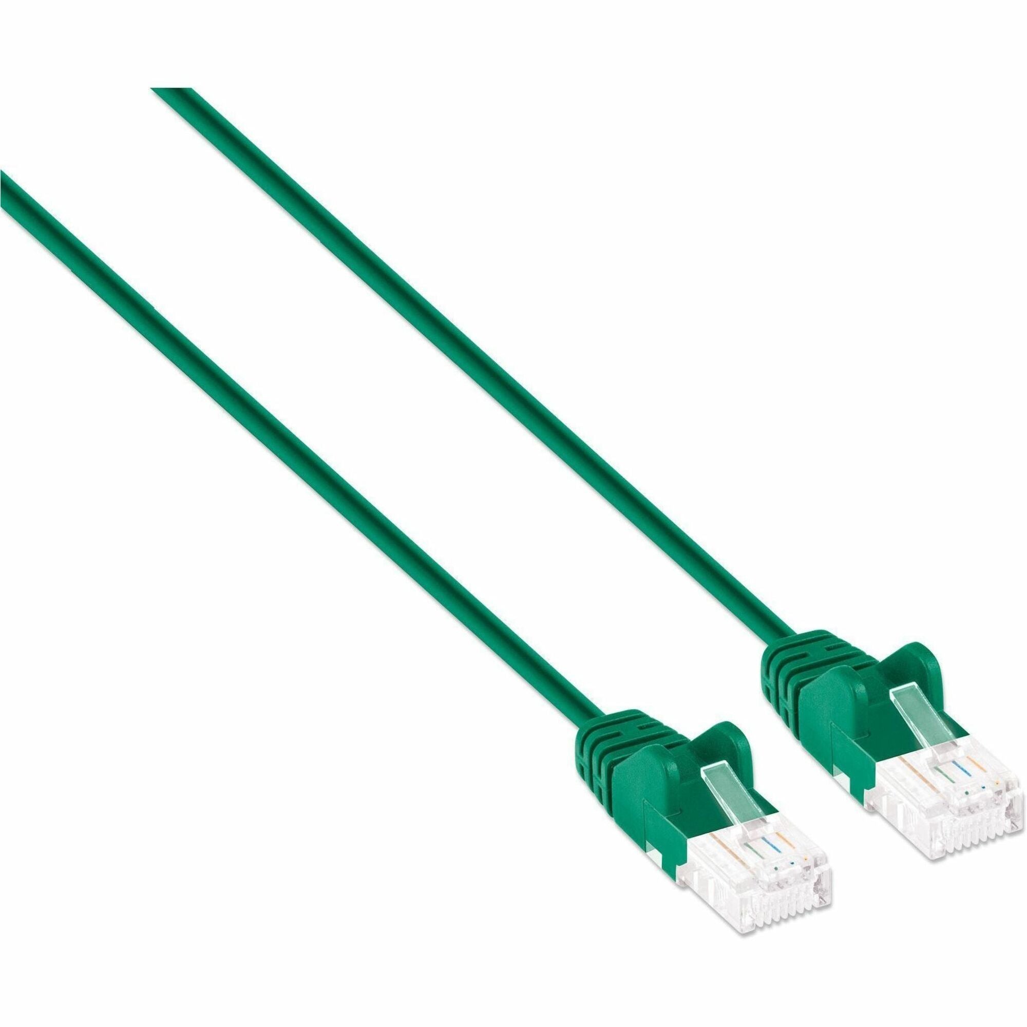Intellinet Cat6 U/UTP Slim Network Patch Cable, 3 ft., Green - 743419