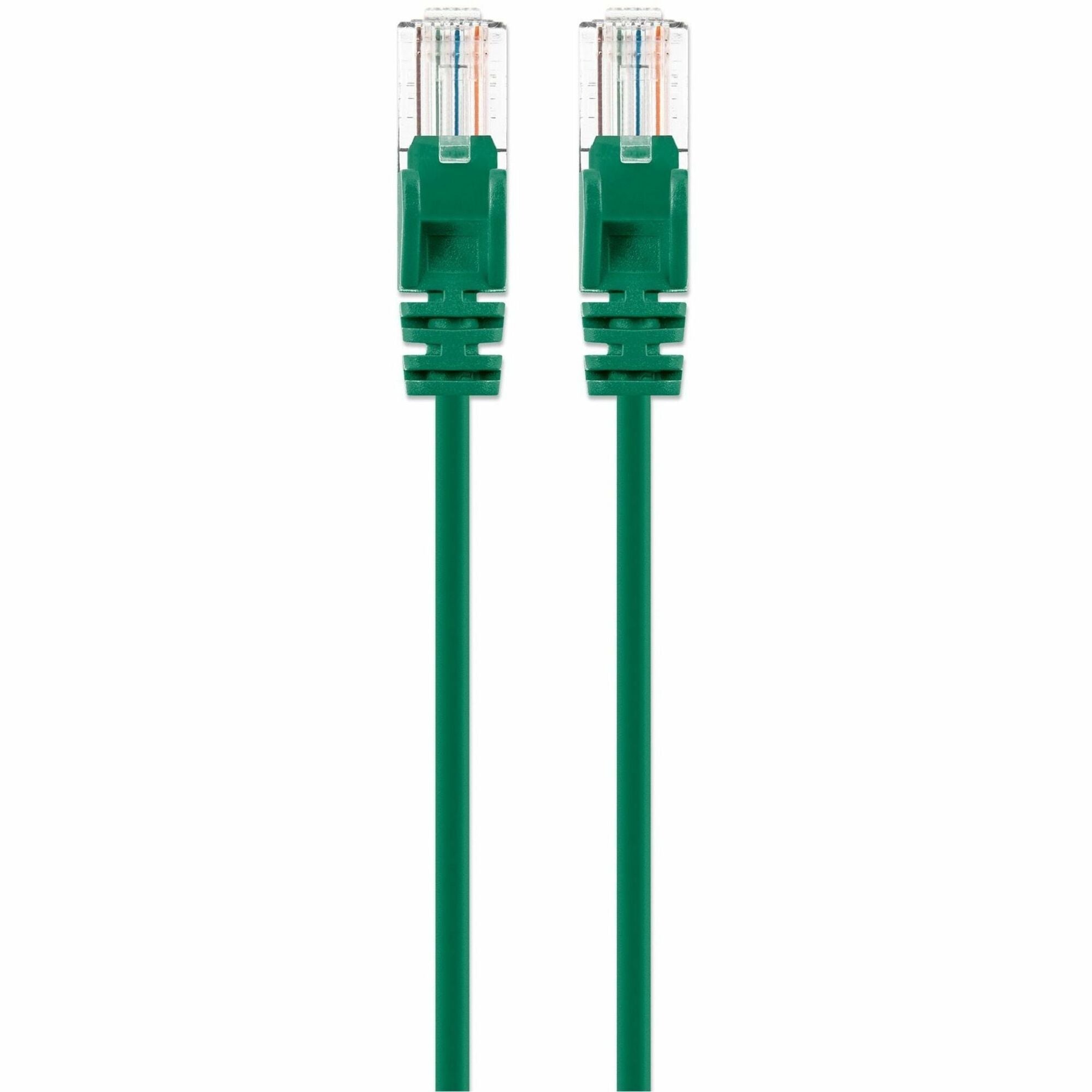 Intellinet Cat6 U/UTP Slim Network Patch Cable, 7 ft., Green - 743433