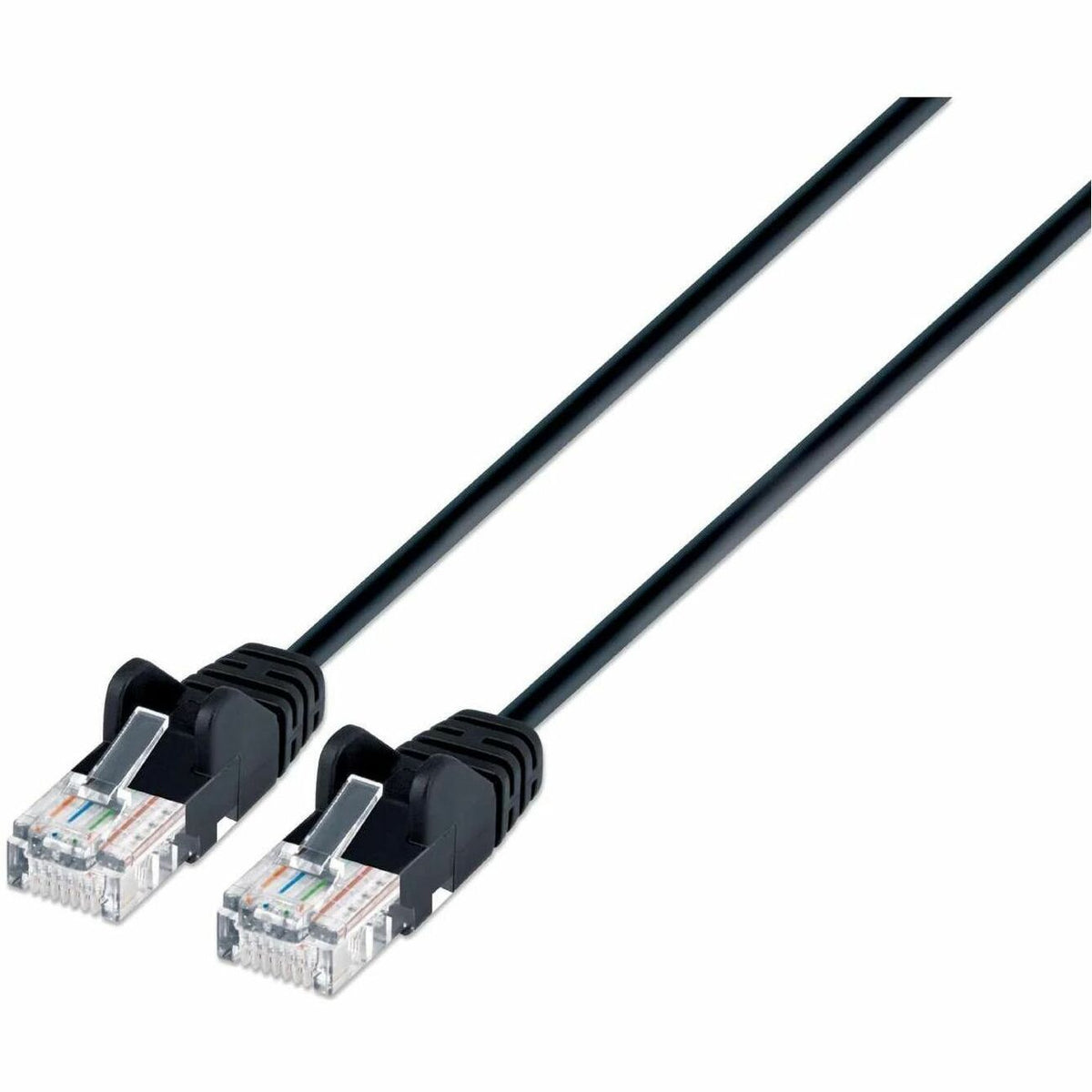 Intellinet Cat6a U/UTP Slim Network Patch Cable, 1 ft., Black - 743891