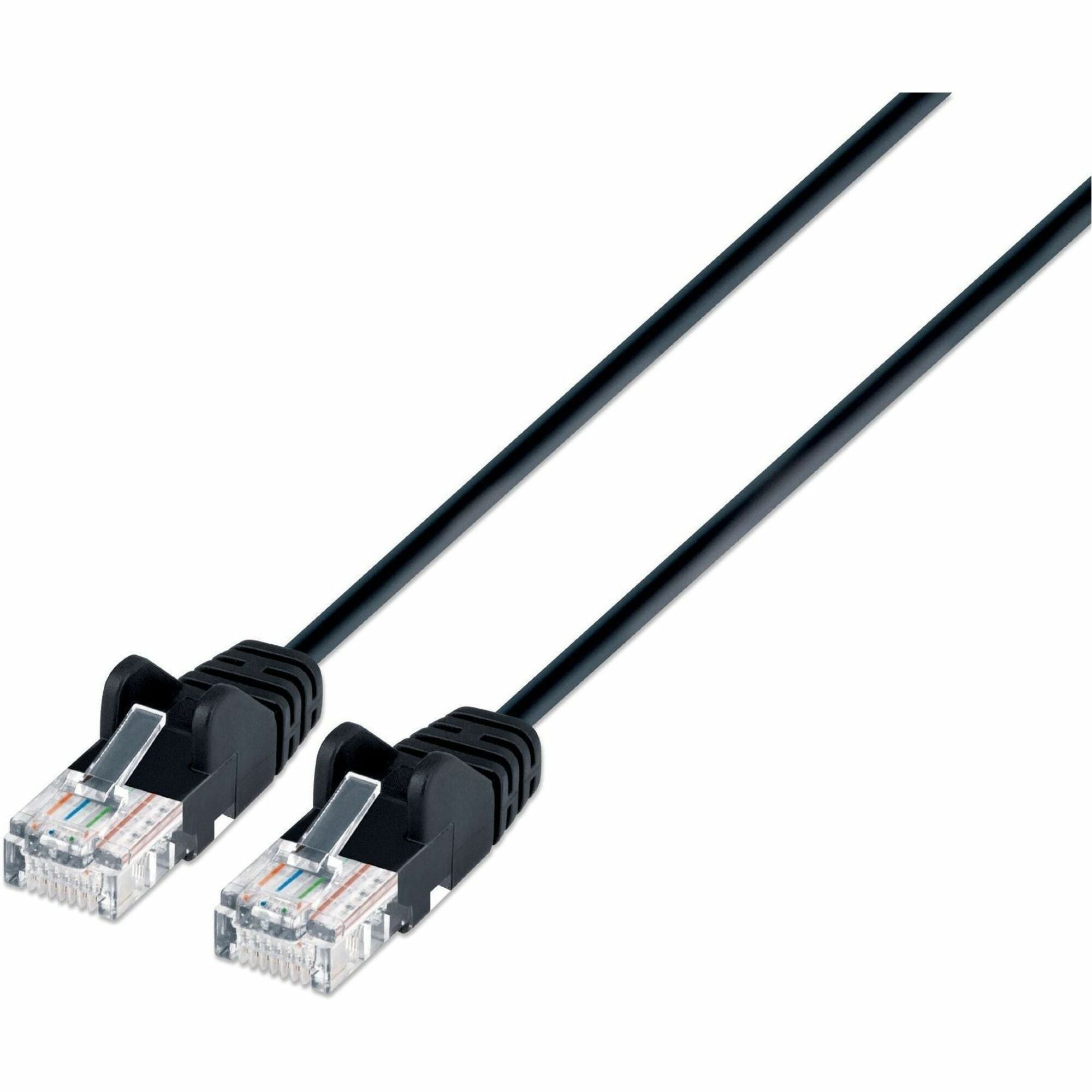 IC INTRACOM 10ft Black Cat6A Slim Patch Cable - 743938