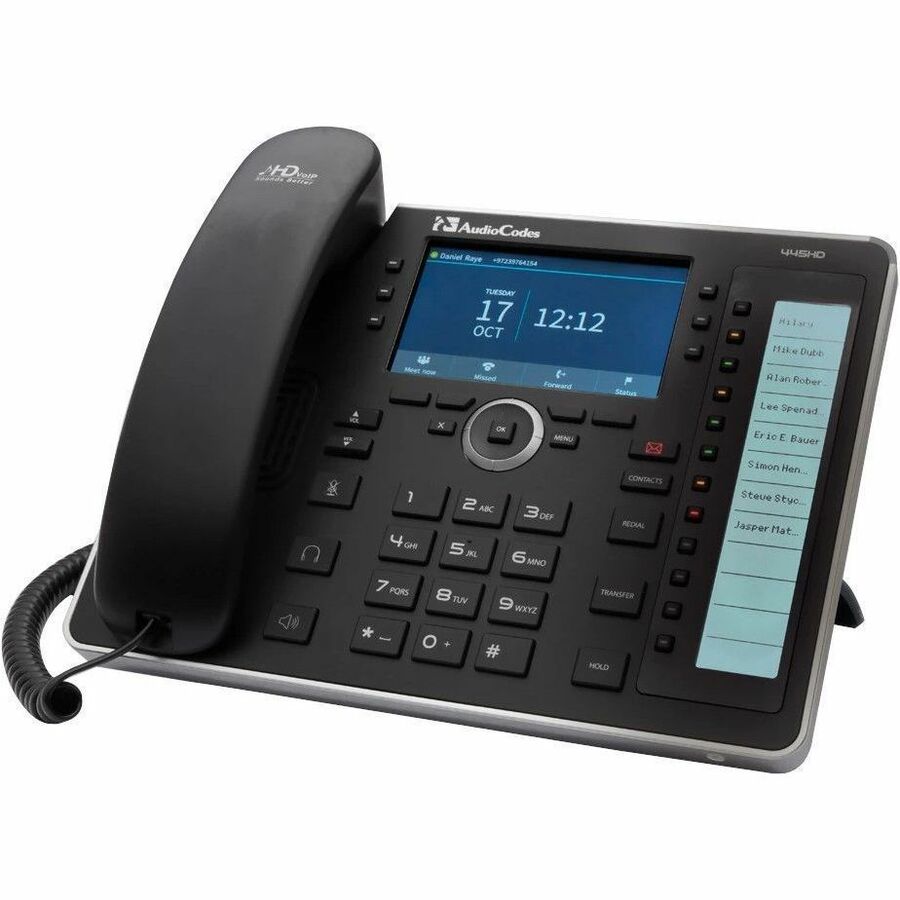 AudioCodes 445HD IP Phone - Corded - Corded/Cordless - Wi-Fi - Black - UC445HDEPSG-DBW