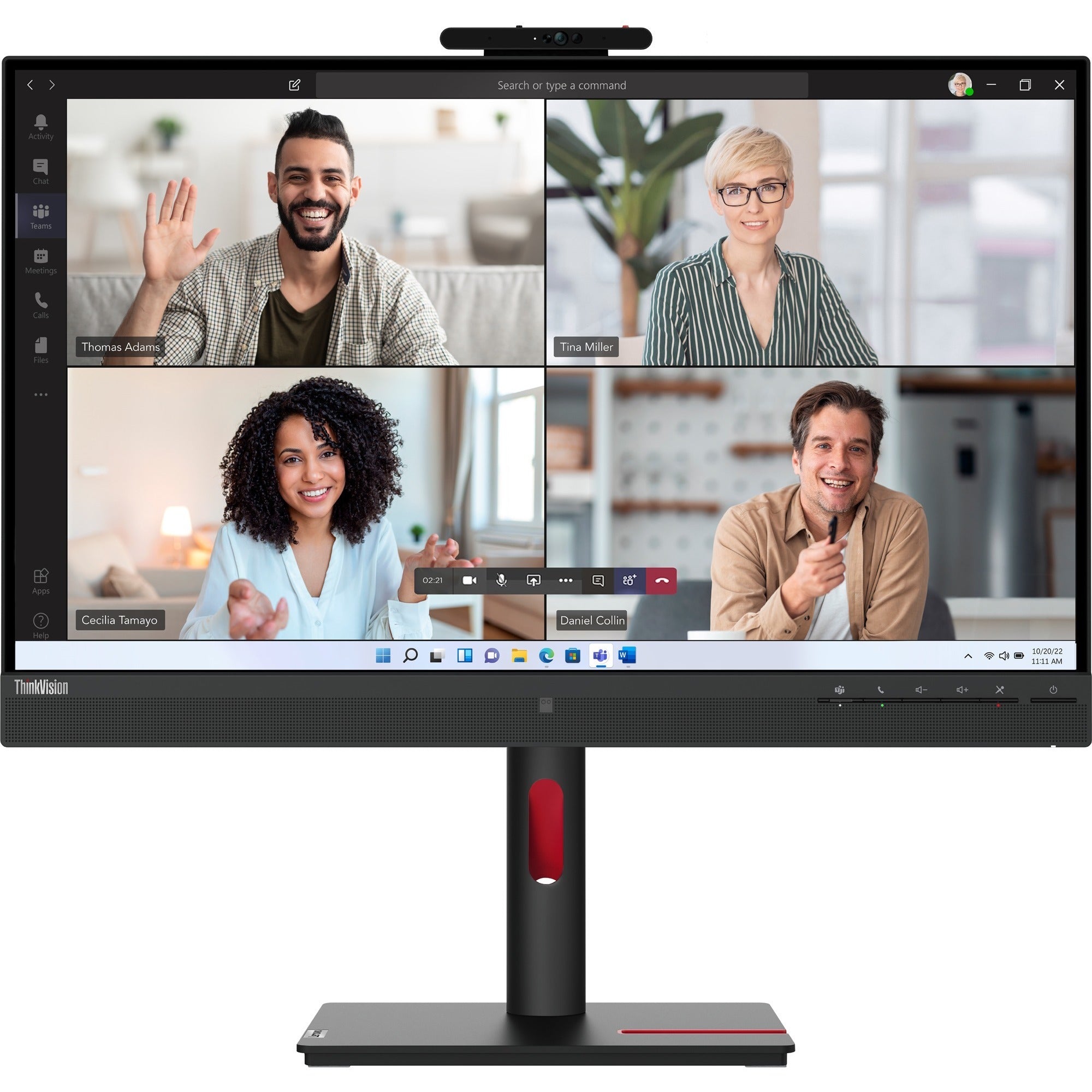 Lenovo ThinkVision T27hv-30 27" Class Webcam WQHD LED Monitor - 16:9 - Raven Black - 63D6UAR3US