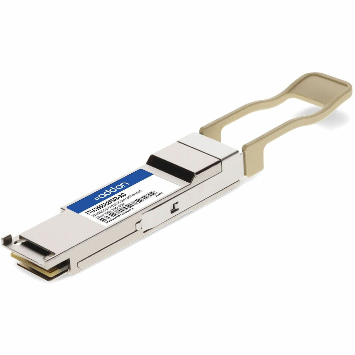 AddOn Finisar&reg; FTLC9555REPM3 Compatible TAA 100GbE/OTU-4/128G FC Multi-Rate SR4 QSFP28 Transceiver (MMF, 850nm, 100m, MPO, DOM) - FTLC9555REPM3-AO