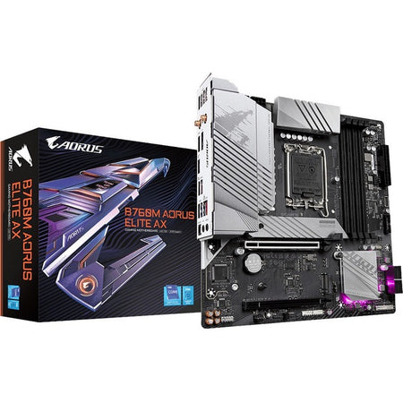 Aorus B760M AORUS ELITE AX Gaming Desktop Motherboard - Intel B760 Chipset - Socket LGA-1700 - Micro ATX - B760M AORUS ELITE AX