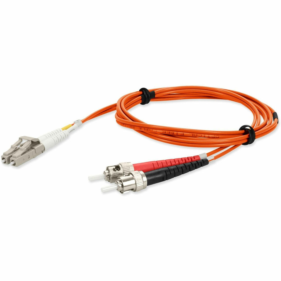 AddOn 2m LC to ST Orange OM4 Duplex OFNR (Riser-Rated) Fiber Patch Cable - ADD-ST-LC-2M5OM4-OE
