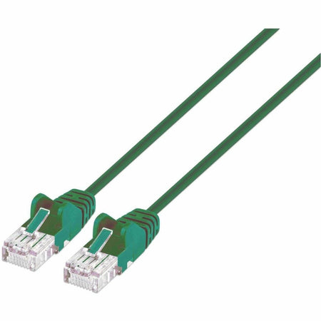 Intellinet Cat6 U/UTP Slim Network Patch Cable, 10 ft., Green - 743440