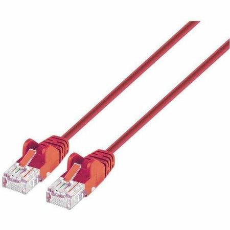 Intellinet Cat6 U/UTP Slim Network Patch Cable, 3 ft., Red - 743518