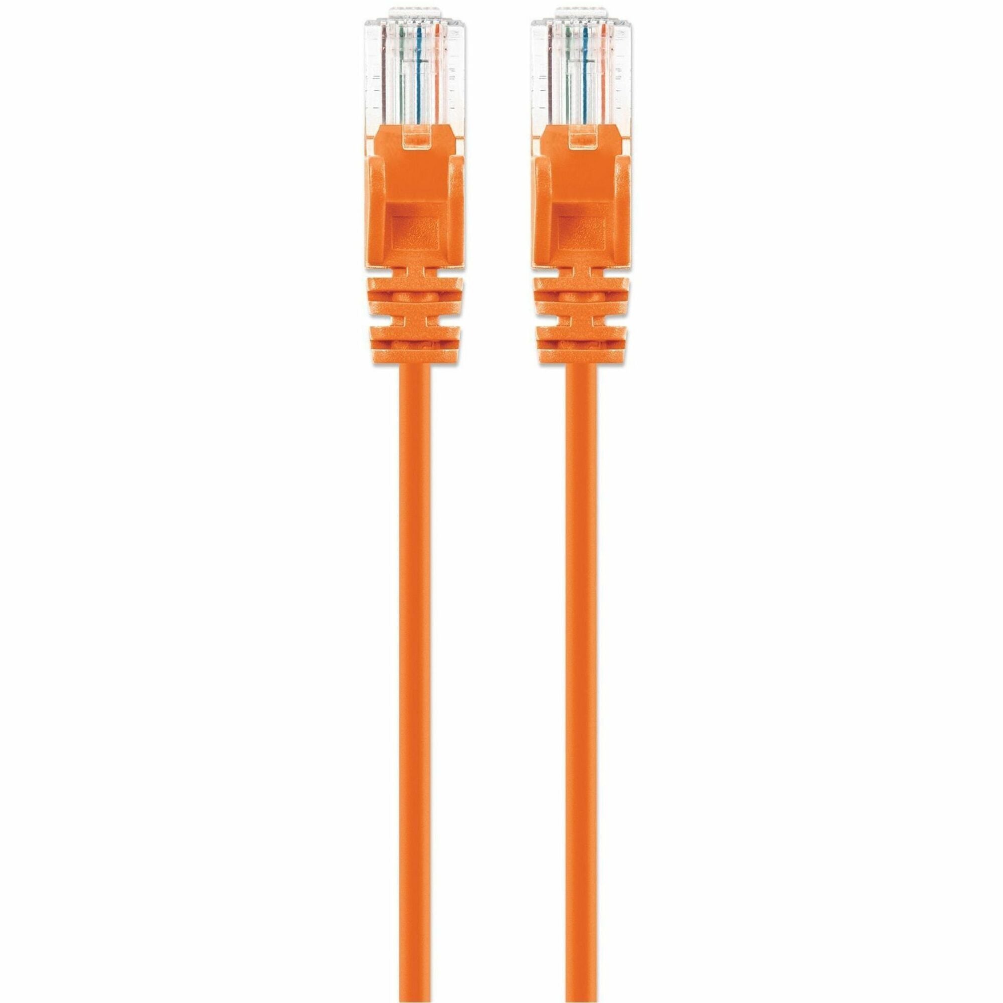 Intellinet Cat6 U/UTP Slim Network Patch Cable, 10 ft., Orange - 743594