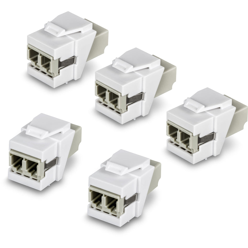 TRENDnet LC Duplex Fiber Optic Keystone Coupler Jacks- 5-Pack, TC-K05LC, Single-Mode & Multi-Mode Fiber - TC-K05LC