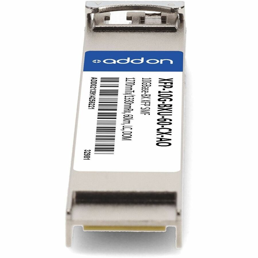 AddOn Calix&reg; Compatible TAA 10GBase-BX XFP Transceiver (SMF, 1270nmTx/1330nmRx, 60km, LC, DOM) - XFP-10G-BXU-60-CX-AO